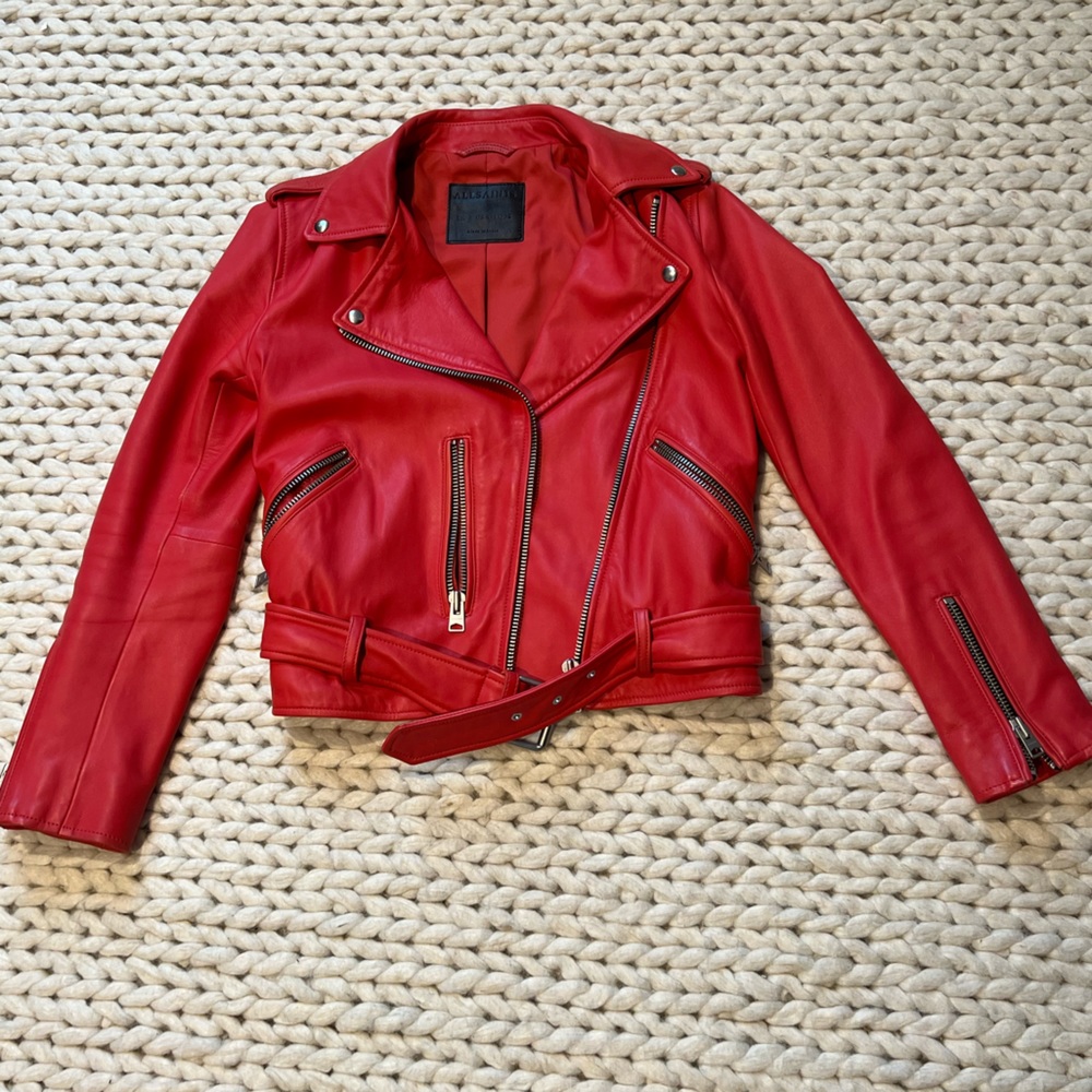 All Saints Lamb Leather Biker Jacket